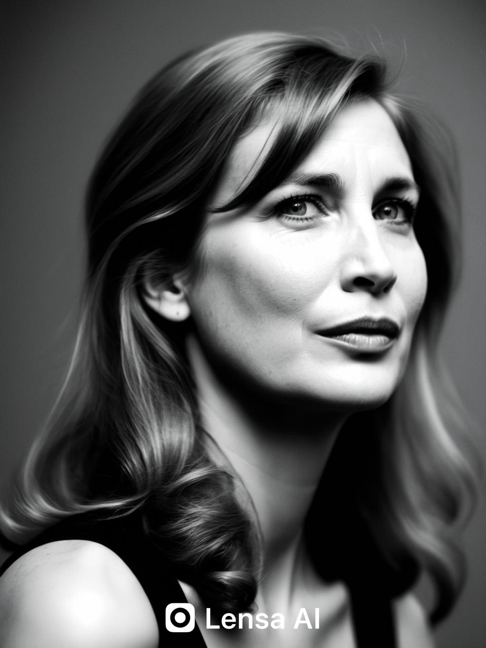 black and white picture of woman